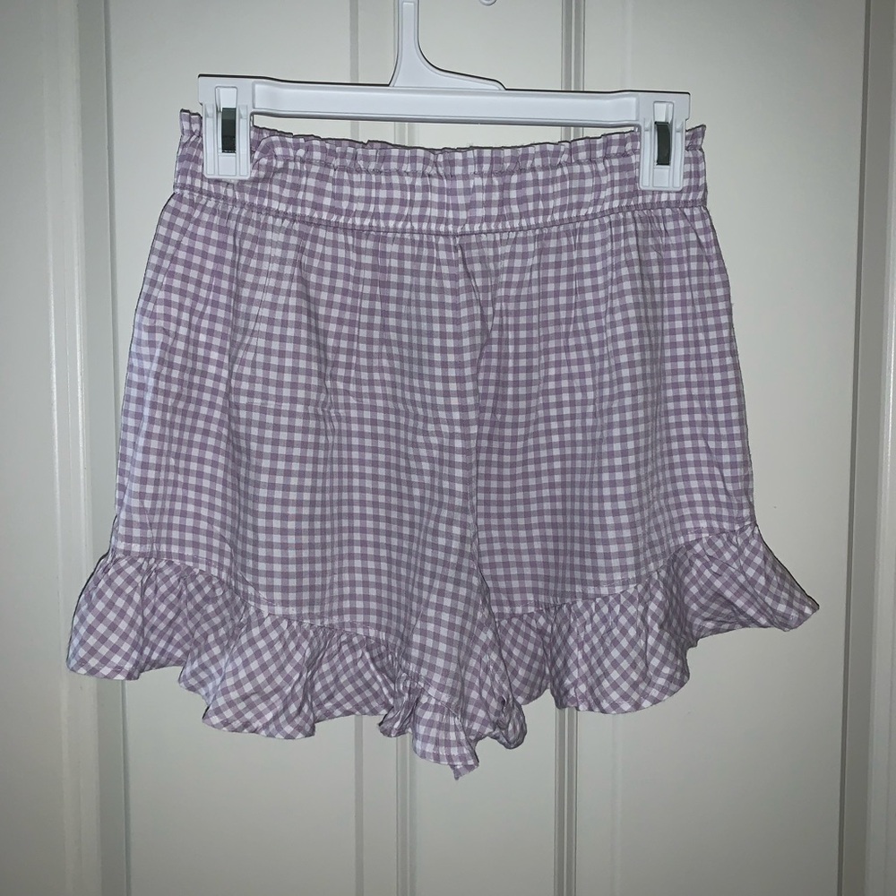 Hollister Purple Gingham High Waist Shorts - Picture 4 of 4